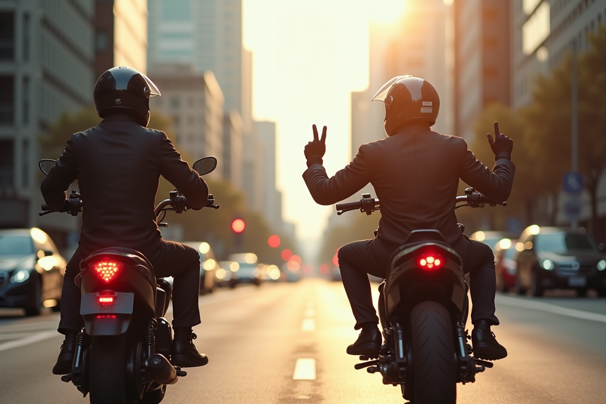 motards croisement