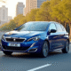 Voiture Peugeot 308 GT en conduite urbaine ensoleillée