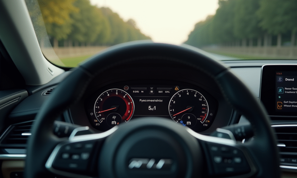 Tableau de bord de voiture avec code d'erreur affiché
