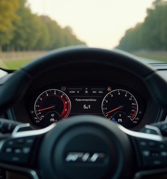 Tableau de bord de voiture avec code d'erreur affiché