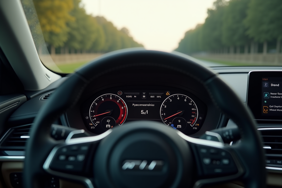 Tableau de bord de voiture avec code d'erreur affiché